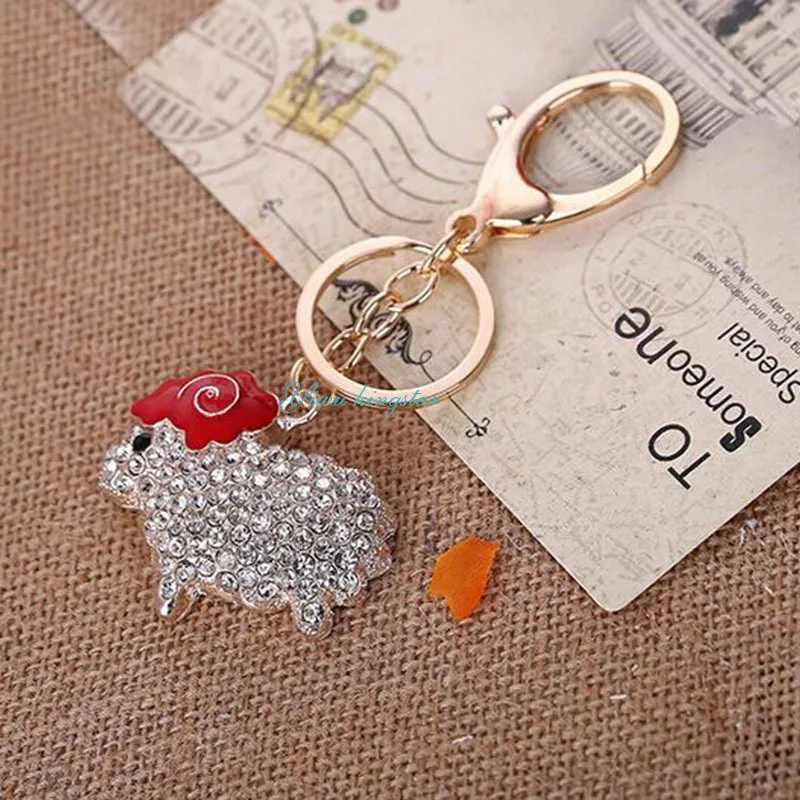 Double rings women Keychain women cute Sheep Modeling inlay crystal women Key chain Girl Favorites AZL394
Double rings women Keychain women cute Sheep Modeling inlay crystal women Key chain Girl Favorites AZL394
