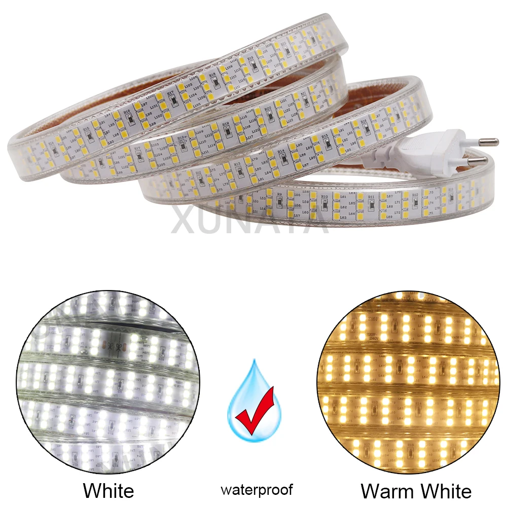 Новый трехрядный 220В 2835SMD LED ленточный диод IP67 Водонепроницаемый светодиодный ленточный светильник, веревка 276 светодиодов/м luces LED с европей...
Новый трехрядный 220В 2835SMD LED ленточный диод IP67 Водонепроницаемый светодиодный ленточный светильник, веревка 276 светодиодов/м luces LED с европей...