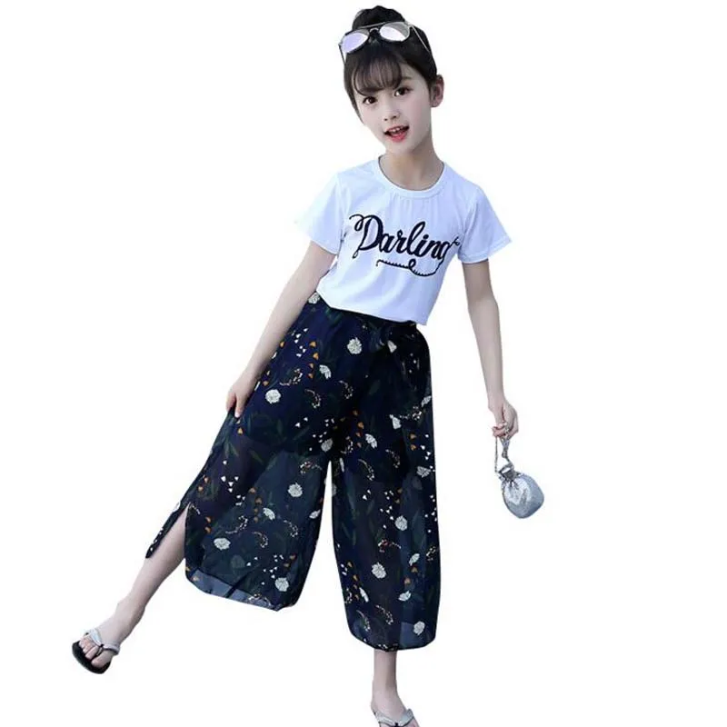Children's clothes sets summer girls suit cotton shirt+Chiffon Wide leg pants 2 piece sets printing girls clothing sets 5-12year
Children's clothes sets summer girls suit cotton shirt+Chiffon Wide leg pants 2 piece sets printing girls clothing sets 5-12year