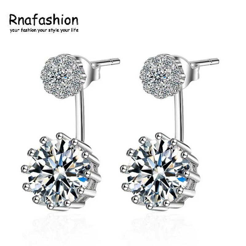 RNAFASHION 2017 New Real 925 Sterling Silver Jewelry Stud Earrings Round Zircon CZ Design Wedding Earrings Girls Brincos Jewelry
RNAFASHION 2017 New Real 925 Sterling Silver Jewelry Stud Earrings Round Zircon CZ Design Wedding Earrings Girls Brincos Jewelry