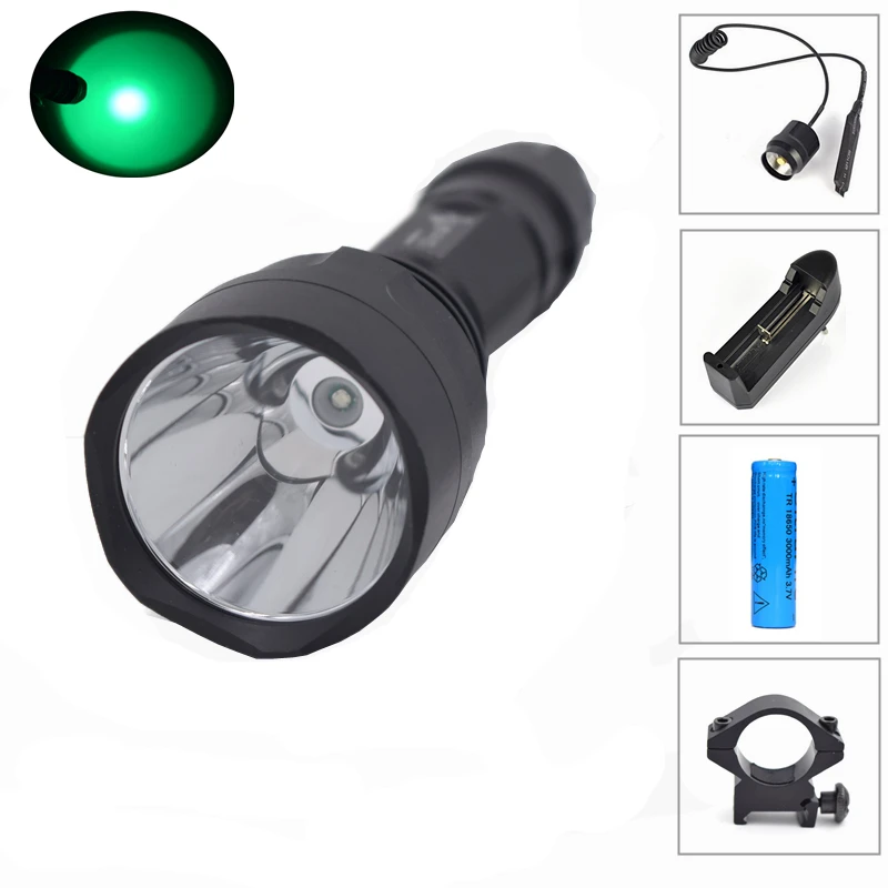 1 режим для рыбалки фонарик C8 XML Q5 светодиодный Рабочая лампа факел зеленый свет +