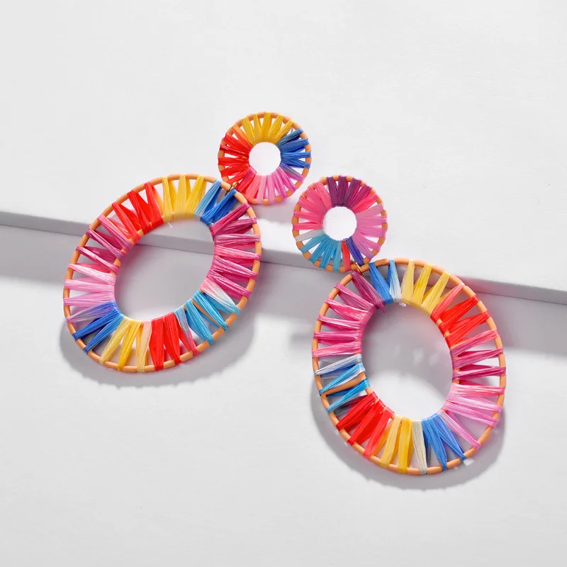 ZWPON 2019 Rainbow Raffia Weave Heart Statement Earrings for Women Famous Brand Designer Oval Earrings Jewelry Wholesale
ZWPON 2019 Rainbow Raffia Weave Heart Statement Earrings for Women Famous Brand Designer Oval Earrings Jewelry Wholesale