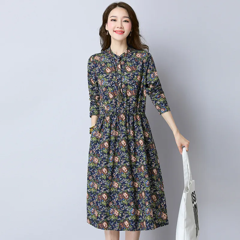 Women Print Floral Dress 2019 Autumn Long Sleeve Casual Bohemian Elegant Maxi Dresses Elastic Waist Shirt Dress Vestidos R405
Women Print Floral Dress 2019 Autumn Long Sleeve Casual Bohemian Elegant Maxi Dresses Elastic Waist Shirt Dress Vestidos R405