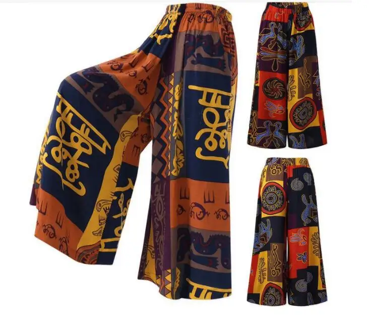 Women Wide Leg Pants Retro Printed Casual Loose Harem Pants Elastic Waist Long Trousers S-5XL Female Bottom Pantalon
Women Wide Leg Pants Retro Printed Casual Loose Harem Pants Elastic Waist Long Trousers S-5XL Female Bottom Pantalon