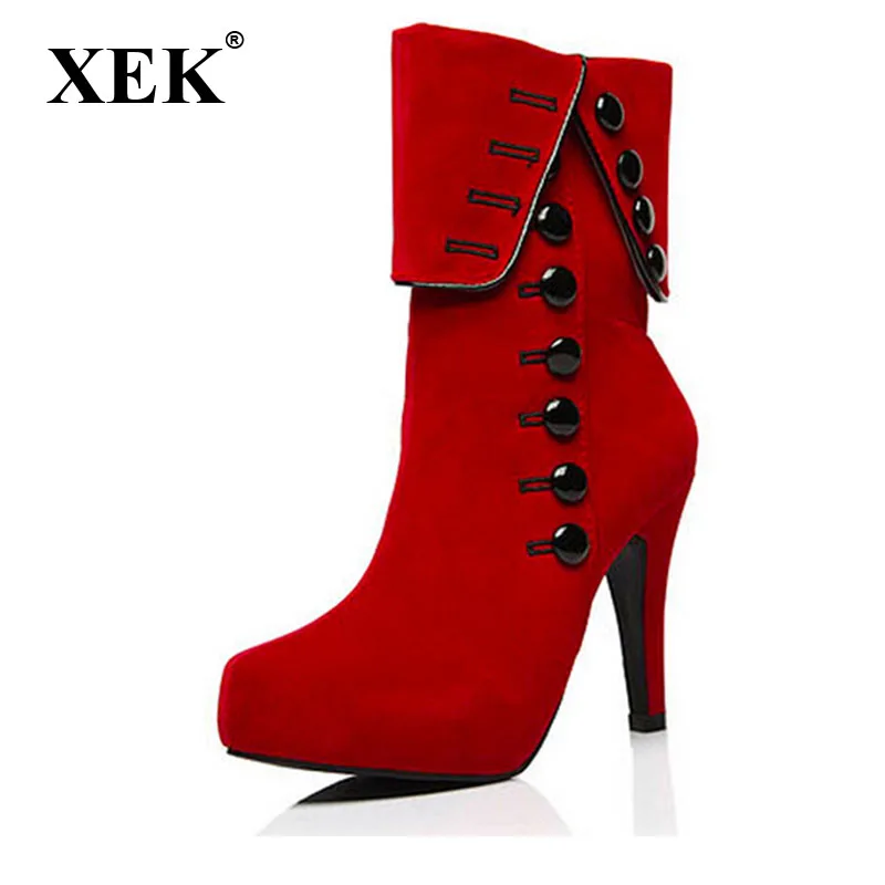 XEK Fashion Women Boots 2018 High Heels Ankle Boots Platform Women Shoes Autumn Winter Snow Botas Femininos plush ZLL215
XEK Fashion Women Boots 2018 High Heels Ankle Boots Platform Women Shoes Autumn Winter Snow Botas Femininos plush ZLL215