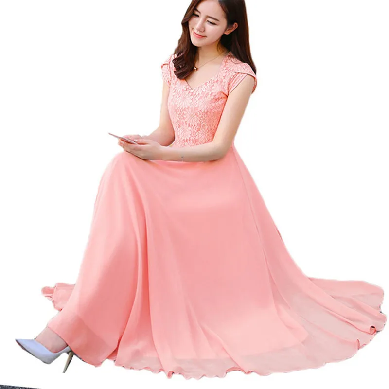 2019 Summer Mesh Stitching Chiffon Dress Large Size Short Sleeve Summer Long Dress Fashion Lace Women Dress Retro Vestidos 599
2019 Summer Mesh Stitching Chiffon Dress Large Size Short Sleeve Summer Long Dress Fashion Lace Women Dress Retro Vestidos 599