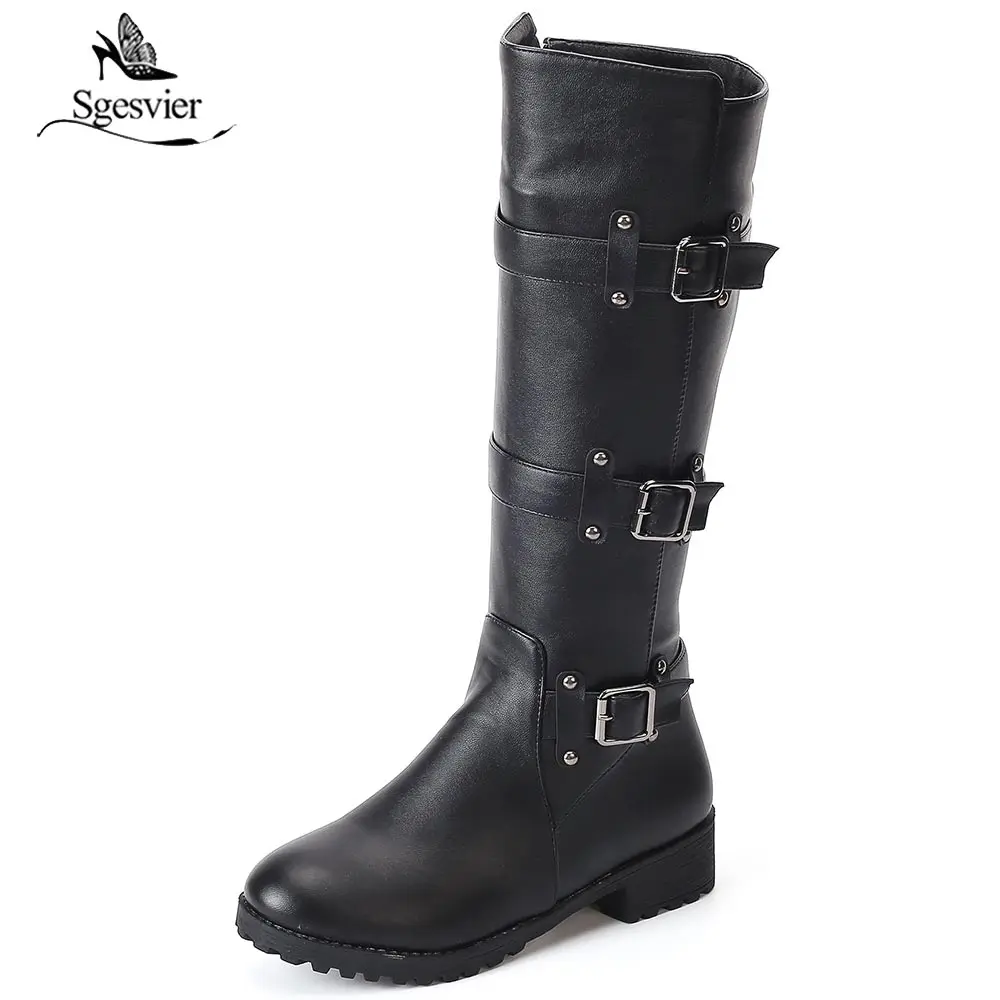 Sgesvier women casual boots Riding Equestrian Shoes Winter Women Buckle Mid Calf Boots Plus Size 33-50 zapatos mujer B694
Sgesvier women casual boots Riding Equestrian Shoes Winter Women Buckle Mid Calf Boots Plus Size 33-50 zapatos mujer B694