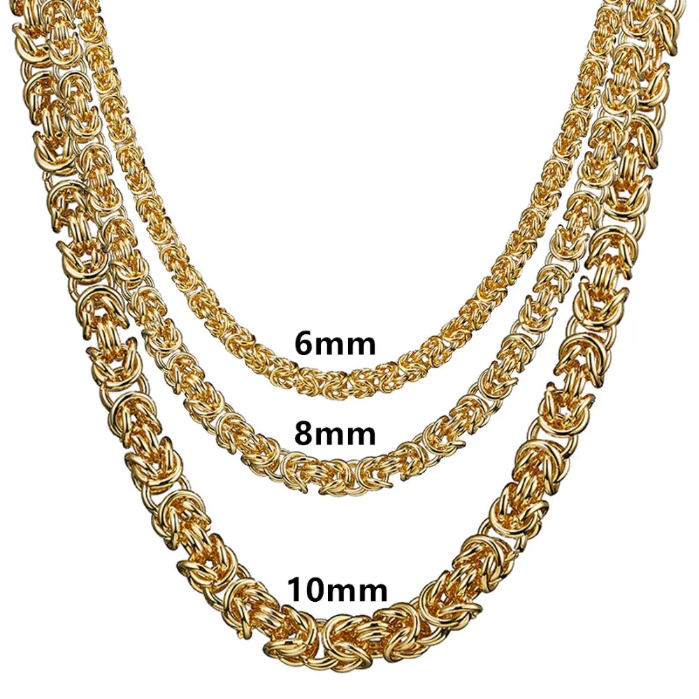 6/8/10mm Popular Necklace for Men Stainless Steel Gold Round Byzantine Chain Necklaces Chains Fashion Jewelry 16''-40''
6/8/10mm Popular Necklace for Men Stainless Steel Gold Round Byzantine Chain Necklaces Chains Fashion Jewelry 16''-40''