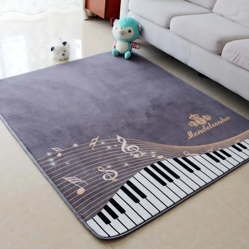 

130X150CM Piano Notes Carpets For Living Room Home Area Rugs For Bedroom Shelf Drum Floor Mat Cartoon Carpet Kids Room Anti-Slip