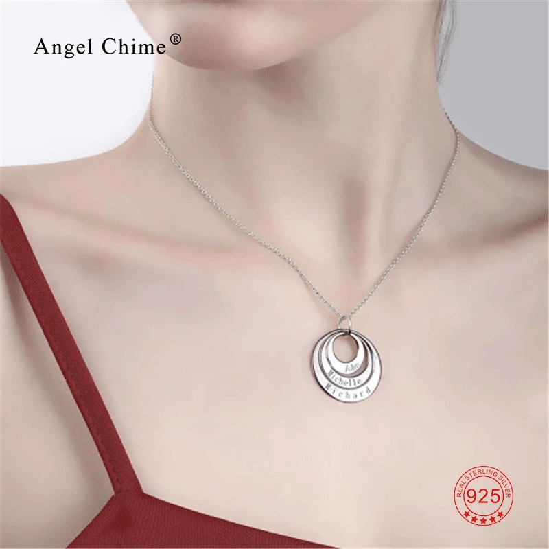 Engraved Pendant Custom Name Necklace 925 Silver Personalized Disc Necklace with Any Name Word or Date Jewelry For Women Men
Engraved Pendant Custom Name Necklace 925 Silver Personalized Disc Necklace with Any Name Word or Date Jewelry For Women Men