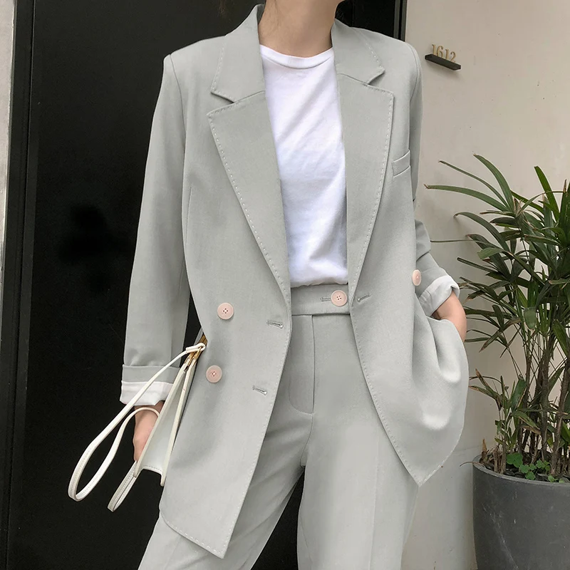 Elegant Light Green Women Pant Suits Double-breasted Blazer Jacket & High Waist Pants Vintage 2 Pieces-set OL Style Work Suits
Elegant Light Green Women Pant Suits Double-breasted Blazer Jacket & High Waist Pants Vintage 2 Pieces-set OL Style Work Suits