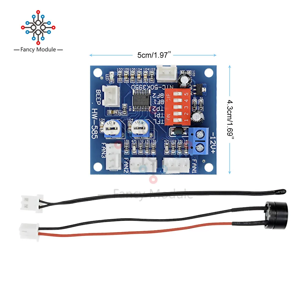 DC 12V PWM PC CPU Fan Temperature Control Speed Controller Module High-Temp Alarm
DC 12V PWM PC CPU Fan Temperature Control Speed Controller Module High-Temp Alarm