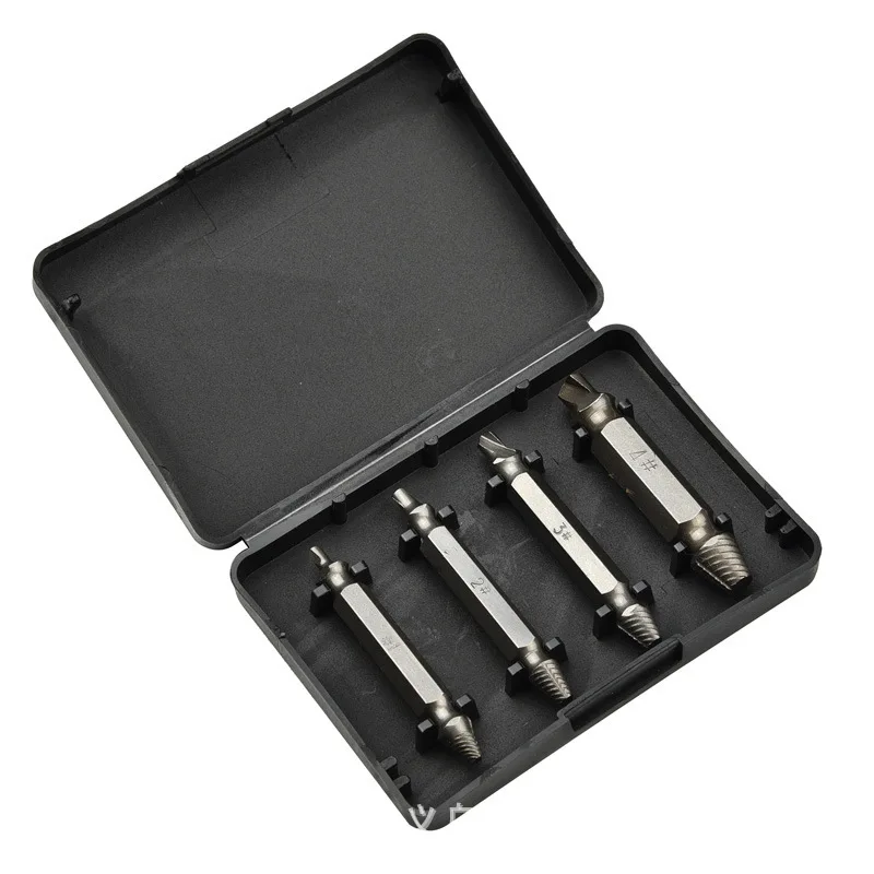 4Pcs Screw Extractor Drill Bits Guide Set Broken Damaged Bolt Remover Double Ended Damaged Screw Extractor 1# 2# 3# 4#
4Pcs Screw Extractor Drill Bits Guide Set Broken Damaged Bolt Remover Double Ended Damaged Screw Extractor 1# 2# 3# 4#