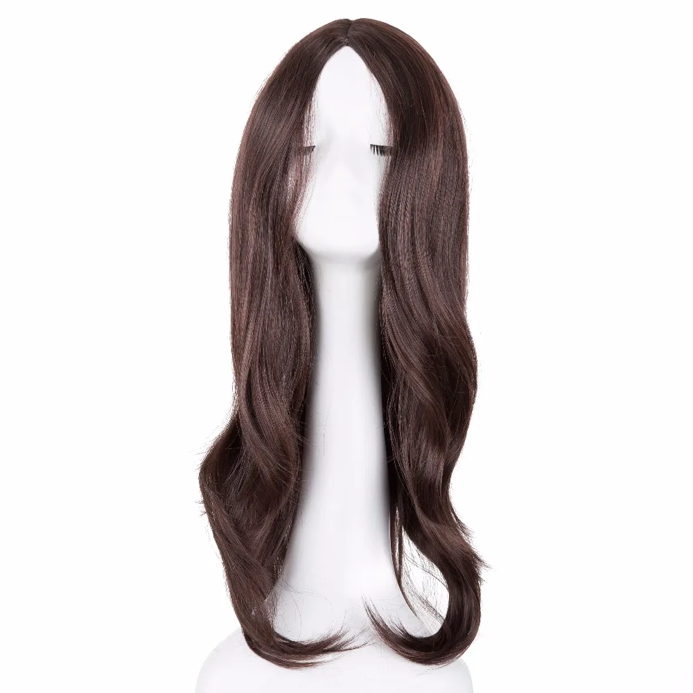 Женский термостойкий парик Fei-Show темно-коричневый из Синтетических Длинных