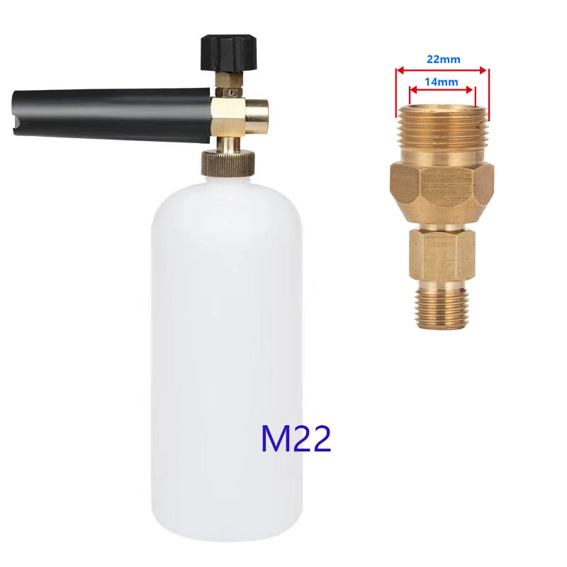 High Pressure Snow Foam Lance with M22 Male Thread Adapter Connection For Kranzle M22*1.5
High Pressure Snow Foam Lance with M22 Male Thread Adapter Connection For Kranzle M22*1.5