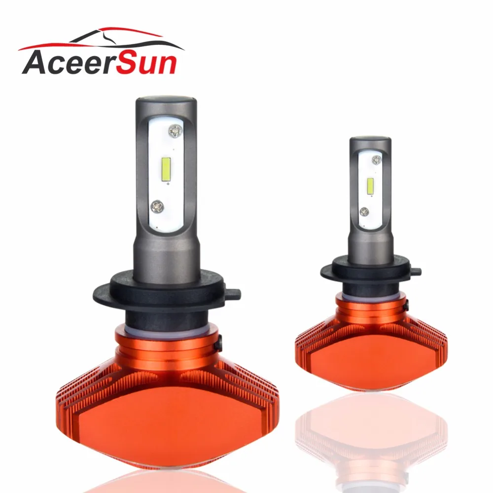 Aceersun H4 H7 H8 H9 H11 H1 светодиодный автомобильные лампы безвентиляторный HB3 9005 9006 HB4 HB2 CSP