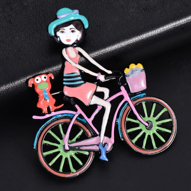 D&Rui Jewelry Cute Metal Girl Riding a Bike Brooches Pins Fashion New Design Enamel Brooch Pin for Woman Brand Christmas Gift
D&Rui Jewelry Cute Metal Girl Riding a Bike Brooches Pins Fashion New Design Enamel Brooch Pin for Woman Brand Christmas Gift