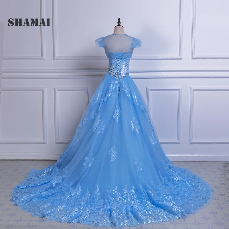 Quinceanera Dresses Elegant Blue Sweetheart A line Party Dress Sweep Train Lace Applique Beading Party Gowns vestidos de 15 anos
Quinceanera Dresses Elegant Blue Sweetheart A line Party Dress Sweep Train Lace Applique Beading Party Gowns vestidos de 15 anos