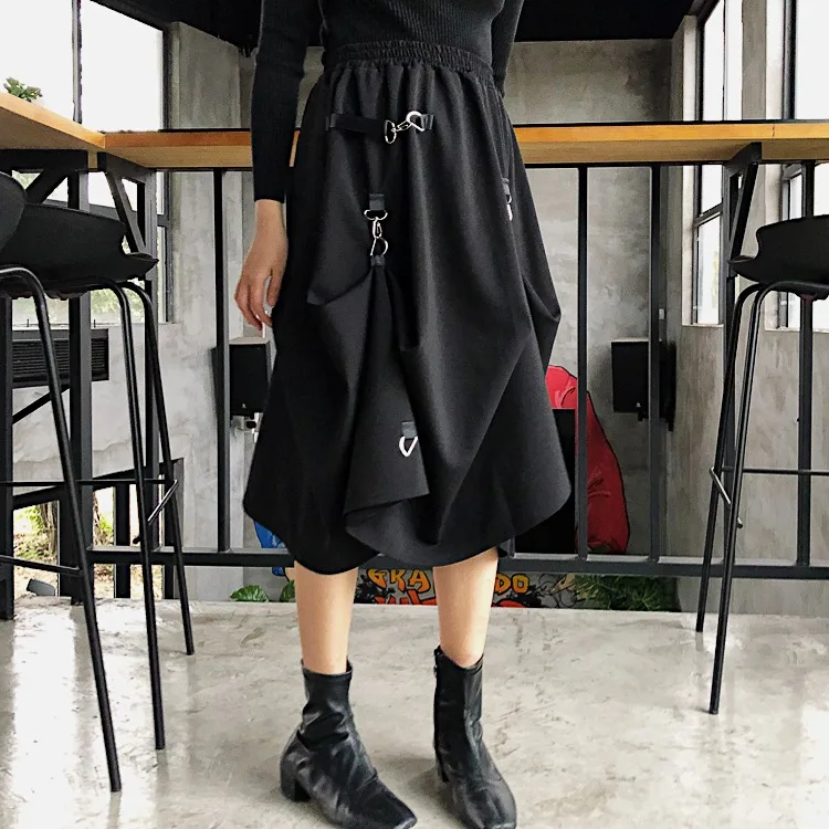 Street Dark Wind Women Stitching Button-Ring Skirts Irregular Women's Spring Loose Slim Half-length Skirt
Street Dark Wind Women Stitching Button-Ring Skirts Irregular Women's Spring Loose Slim Half-length Skirt