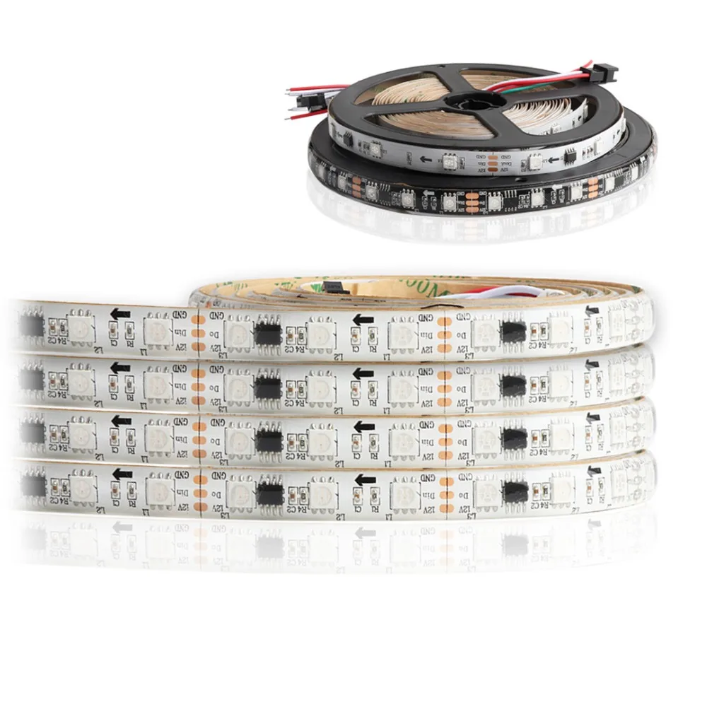 WS2811 5050 SMD LED Addressable RGB Strip Light 30/48/60 Leds/m DC12V 5m/Lot Smart IC Full Color For Indoor Background Decor JQ
WS2811 5050 SMD LED Addressable RGB Strip Light 30/48/60 Leds/m DC12V 5m/Lot Smart IC Full Color For Indoor Background Decor JQ