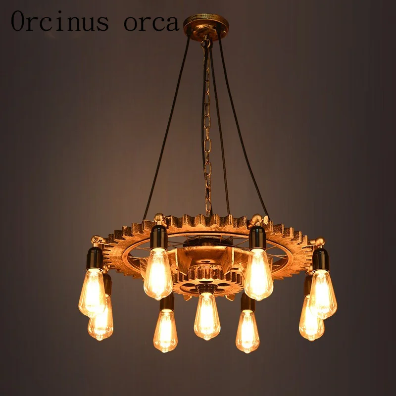 Retro industrial wind iron gear chandelier restaurant coffee bar bar clothing store American village creative Chandelier
Retro industrial wind iron gear chandelier restaurant coffee bar bar clothing store American village creative Chandelier