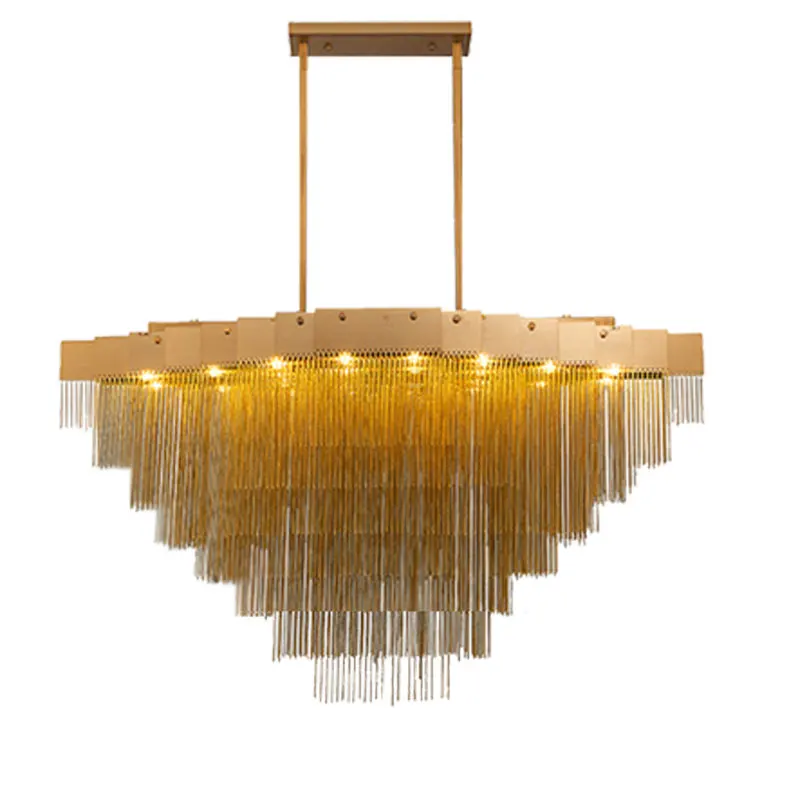 Luxury Tassel Chandelier Modern Decoration Aluminum Chain Metal Suspension Lamps For Living Room Kitchen Island Lighting PA0027
Luxury Tassel Chandelier Modern Decoration Aluminum Chain Metal Suspension Lamps For Living Room Kitchen Island Lighting PA0027