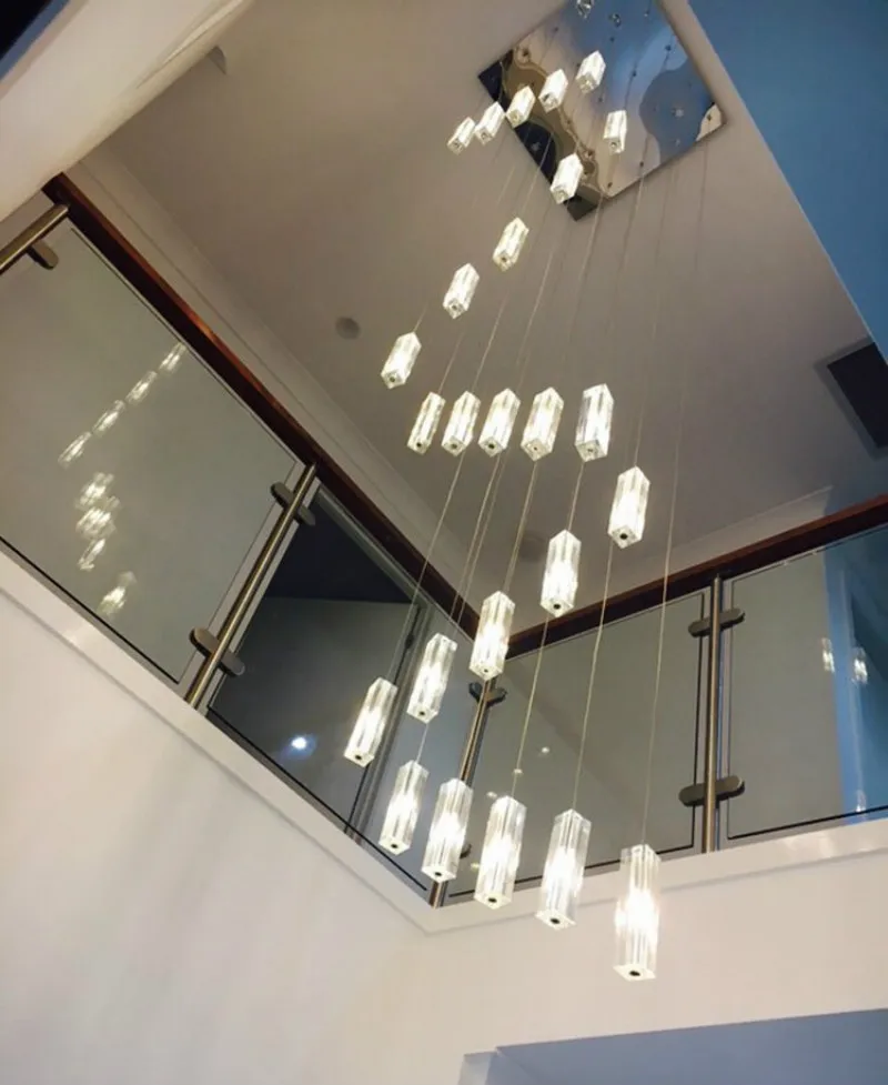 Кухонный Хрустальный подвесной светильник в стиле Z на спирали для лестницы G4