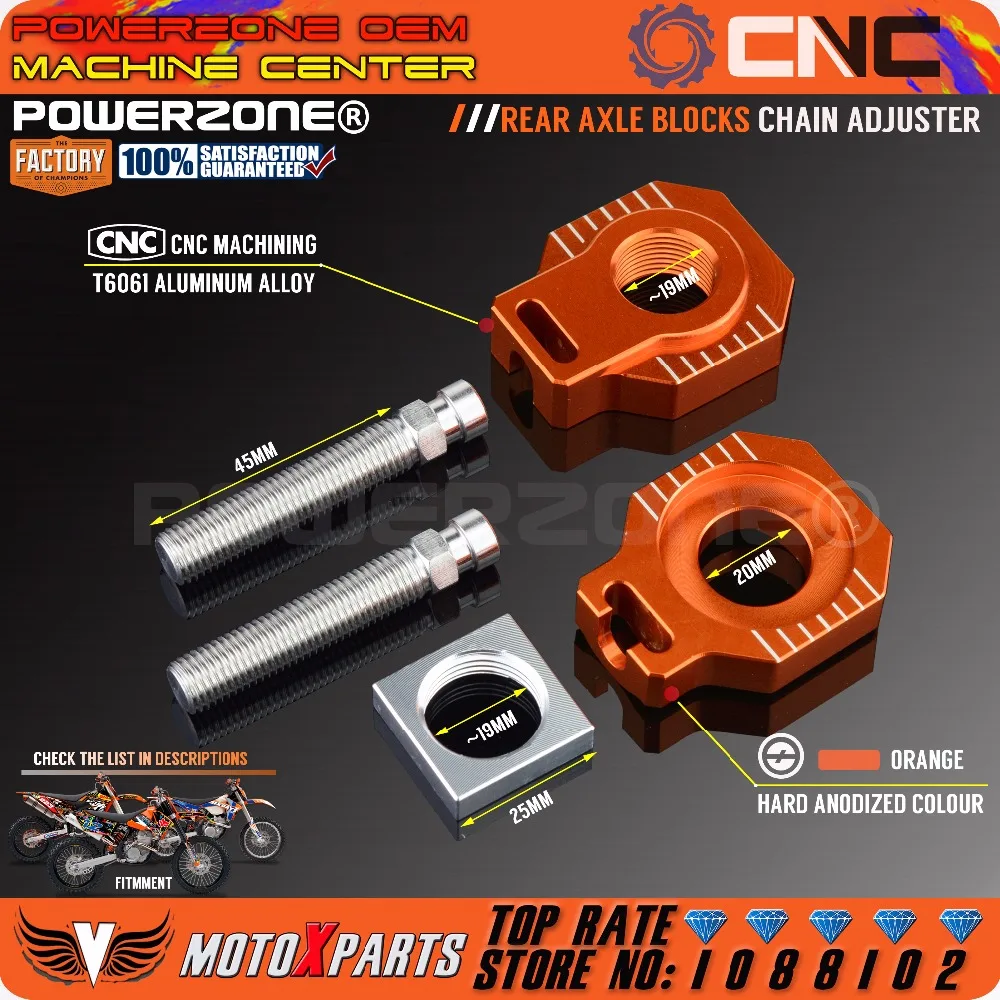 POWERZONE Rear Axle Blocks Chain Adjuster For KTM 125 250 300 350 450 525 530 EXC EXCF XCW XCFW 2017 18 SX SXF XC XCF SX-F
POWERZONE Rear Axle Blocks Chain Adjuster For KTM 125 250 300 350 450 525 530 EXC EXCF XCW XCFW 2017 18 SX SXF XC XCF SX-F