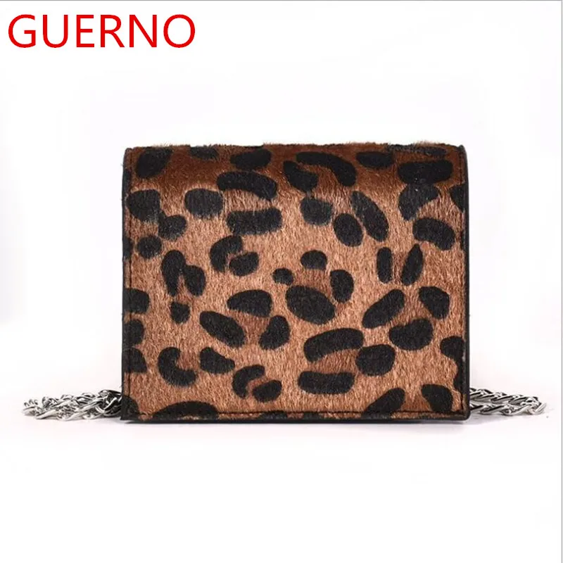 Женская сумка с леопардовым принтом модная на плечо цепочкой Диагональная Сумка