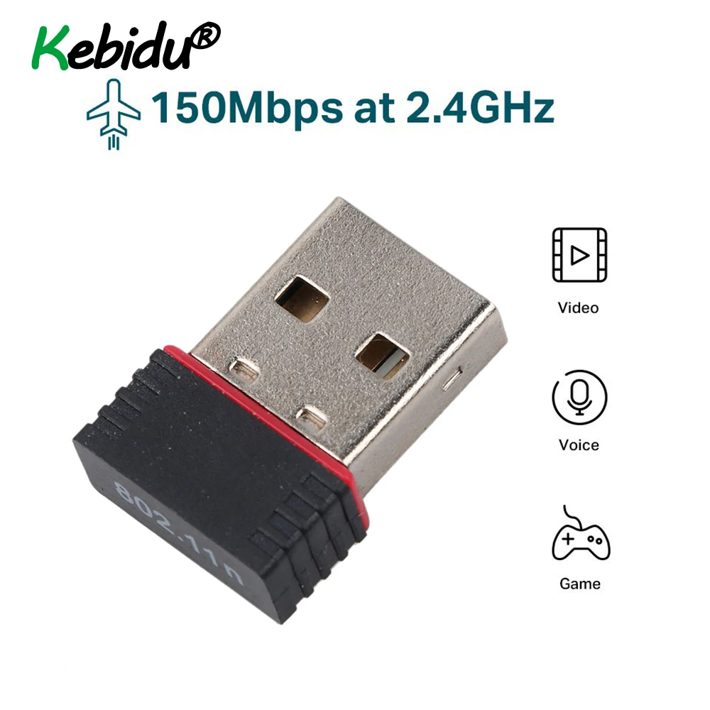Kebidu Network Card WiFi Wireless Adapter USB 2.0 Mini Network LAN Card 150Mbps 802.11 Ngb RTL8188FTV Adaptor For PC Desktop
Kebidu Network Card WiFi Wireless Adapter USB 2.0 Mini Network LAN Card 150Mbps 802.11 Ngb RTL8188FTV Adaptor For PC Desktop