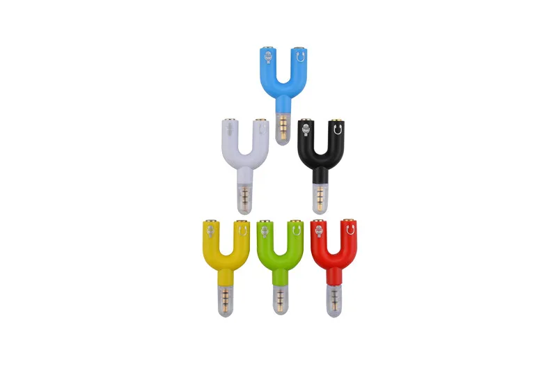 White Color Cell Phone mp3 Adapter 1 to 2 female U Style Connector For iPhone Samsung Earphone Audio Transfer connector 100pcs/l 
White Color Cell Phone mp3 Adapter 1 to 2 female U Style Connector For iPhone Samsung Earphone Audio Transfer connector 100pcs/l