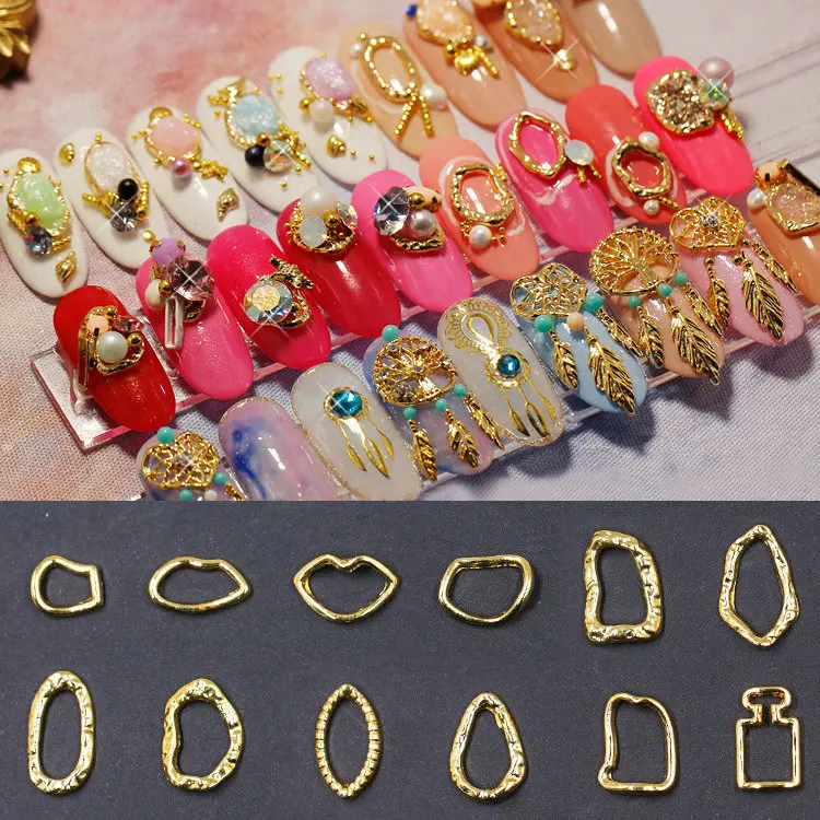 50pcs latest nail art 3D hollow metal frame alloy hollow irregular circle for nails nail art Vacuum ring metal nail sticker
50pcs latest nail art 3D hollow metal frame alloy hollow irregular circle for nails nail art Vacuum ring metal nail sticker