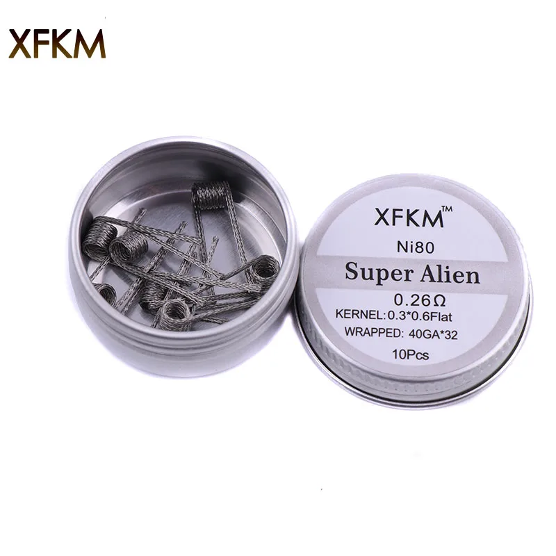 10 шт. новинка XFKM NI80 нихромовые супер alien готовые катушки для электронной сигареты RDA RTA RBA распылитель нагревательный элемент
10 шт. новинка XFKM NI80 нихромовые супер alien готовые катушки для электронной сигареты RDA RTA RBA распылитель нагревательный элемент