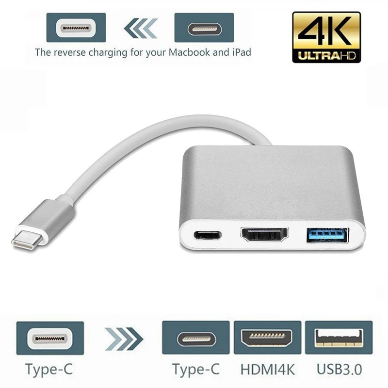50pcs Type C to HDMI Adapter USB 3.1 4K HD USB 3.0 Multiport HUB USB-C Charging Port Converter Cable for New MacBook Chromebook
50pcs Type C to HDMI Adapter USB 3.1 4K HD USB 3.0 Multiport HUB USB-C Charging Port Converter Cable for New MacBook Chromebook