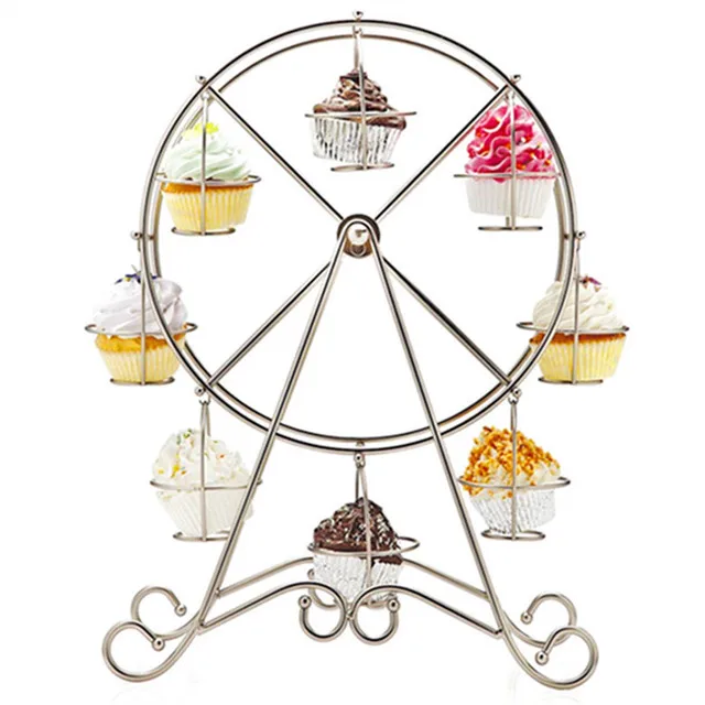 Ferris Wheel Cupcake Dessert Stand 8 Cup Cupcake Holder Rotating Rack Steel Frame for Birthday Party Wedding Candy Bar Supplies
Ferris Wheel Cupcake Dessert Stand 8 Cup Cupcake Holder Rotating Rack Steel Frame for Birthday Party Wedding Candy Bar Supplies