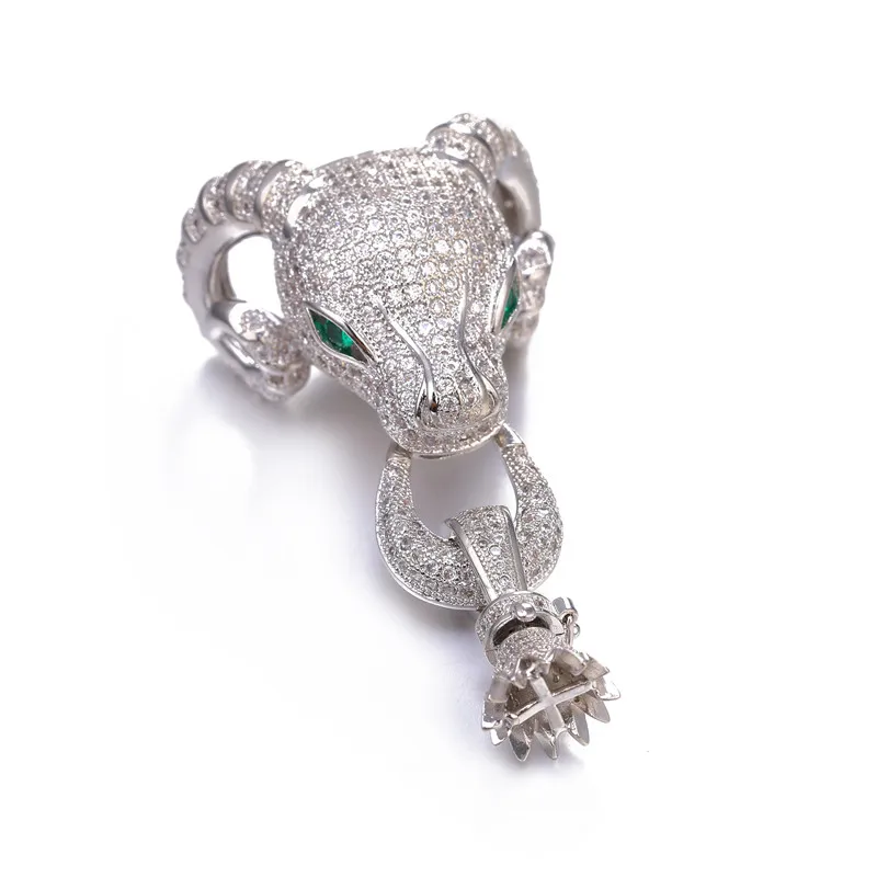 Supplies For Jewelry Big Zircon Sheep Head Floating Charms For Bracelets & Necklaces Copper Micro Pave Clasp Bijoux Berloques