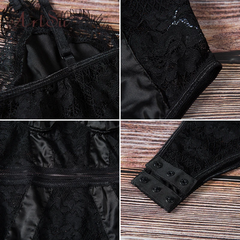 ArtSu Sexy Women Bodysuit Strap Lace Mesh See-through Black Bodycon Female Catsuit Backless Bodysuits Romper New ASJU41254
ArtSu Sexy Women Bodysuit Strap Lace Mesh See-through Black Bodycon Female Catsuit Backless Bodysuits Romper New ASJU41254