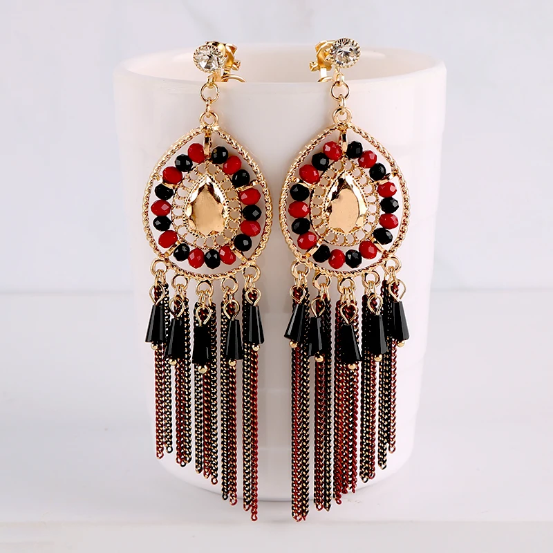 New Chain Tassel Long Dangle Clip on Earrings Without Piercing Gold Color Maxi Hanging Drop Ear Clips for Women Bohemian Jewelry
New Chain Tassel Long Dangle Clip on Earrings Without Piercing Gold Color Maxi Hanging Drop Ear Clips for Women Bohemian Jewelry