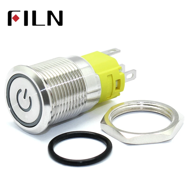16mm 6V 12V 110V 220V LED Momentary Latching Stainless Steel anti vandal waterproof metal Push Button Switch with Power symbol
16mm 6V 12V 110V 220V LED Momentary Latching Stainless Steel anti vandal waterproof metal Push Button Switch with Power symbol