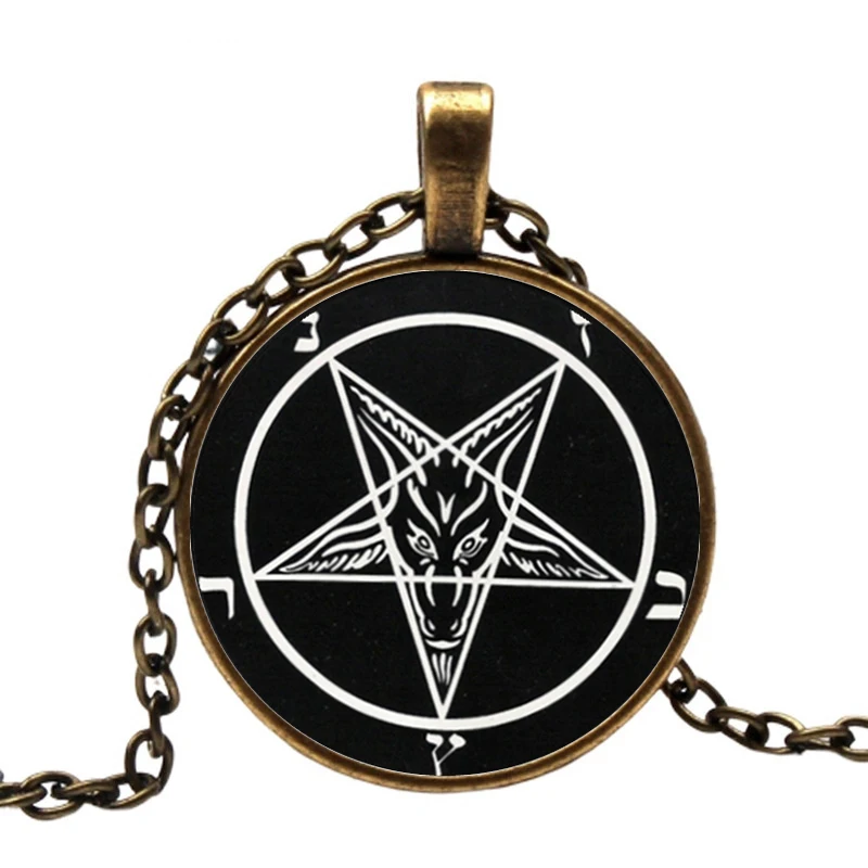 Baphomet Inverted Pentagram star necklace black Antelope's head demon religiou men LaVey Satanism Occult Metal Pendant wholesale
Baphomet Inverted Pentagram star necklace black Antelope's head demon religiou men LaVey Satanism Occult Metal Pendant wholesale