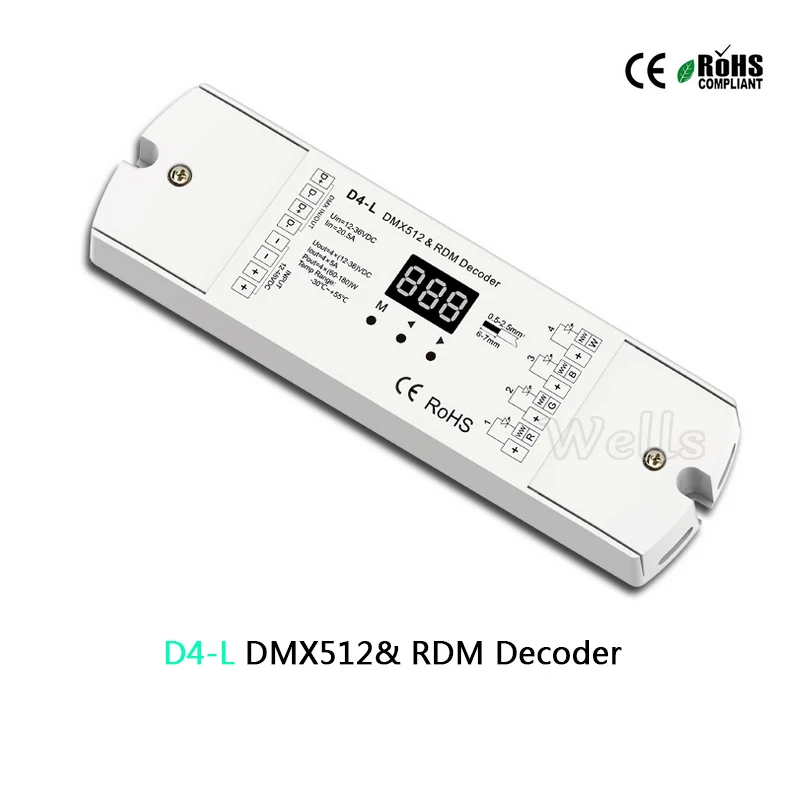 D4 L 4CH CV DMX512 декодер 12 36 в 5A и RDM * выход с дисплеем для Настройка адреса dmx|Контролеры