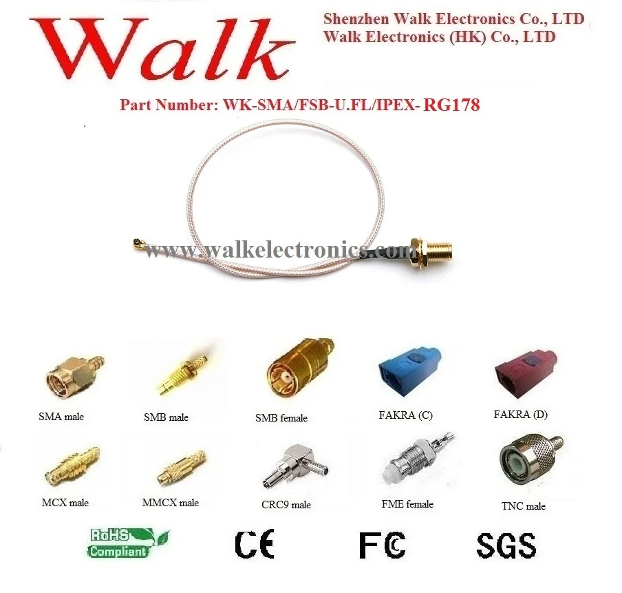 Кабель SMA female U.FL RG178 кабель sma ipex адаптер u.fl gps gsm антенны|cable adapter|sma femalesma |