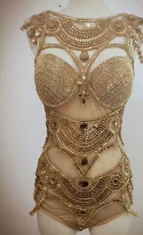 Women's Fashion Leotard Bright Bodysuit Costume Crystal Perspective Stage Dancewear Performance Dresses Singer Nightclub Dresses
Women's Fashion Leotard Bright Bodysuit Costume Crystal Perspective Stage Dancewear Performance Dresses Singer Nightclub Dresses