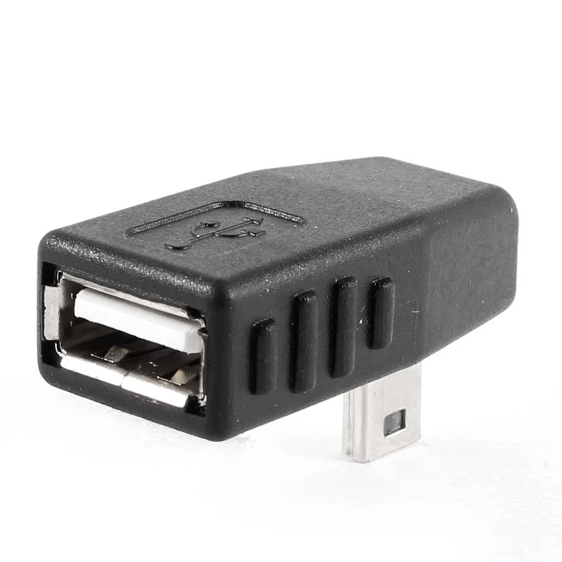 Черный разъем USB 2 0 типа A для Mini B 5 Pin Male 90 градусов адаптера Female Plug Right |