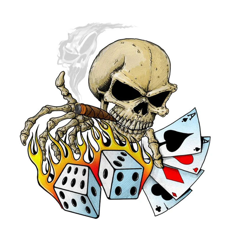 YJZT 14.8CM*15.4CM Poker Game Skull Smoking Decal PVC Motorcycle Car decal 11-00815
YJZT 14.8CM*15.4CM Poker Game Skull Smoking Decal PVC Motorcycle Car decal 11-00815