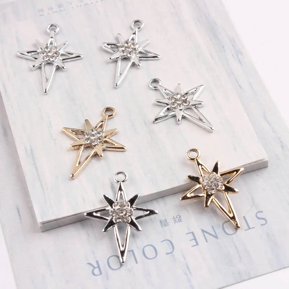 100pcs 20*27mm diy jewelry accessories silver gold-tone alloy rhinestone cross star charms pendant for bracelet CH0136
100pcs 20*27mm diy jewelry accessories silver gold-tone alloy rhinestone cross star charms pendant for bracelet CH0136