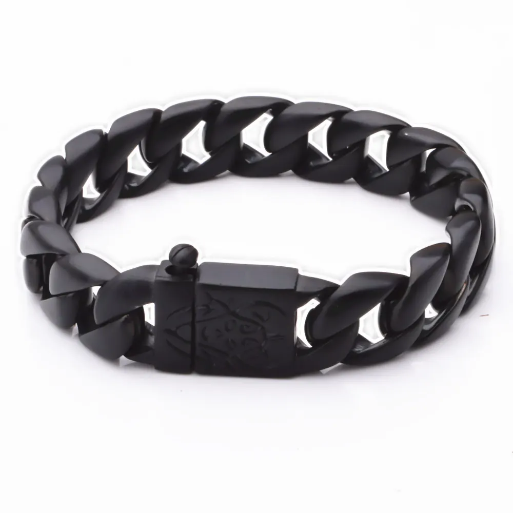 15MM Cool Punk 316L Stainless Steel Brushed Black Biker Jewelry Cut Cuban Curb Chain Mens Unisexs Bracelet Bangle 8.66" Hotsale
15MM Cool Punk 316L Stainless Steel Brushed Black Biker Jewelry Cut Cuban Curb Chain Mens Unisexs Bracelet Bangle 8.66" Hotsale