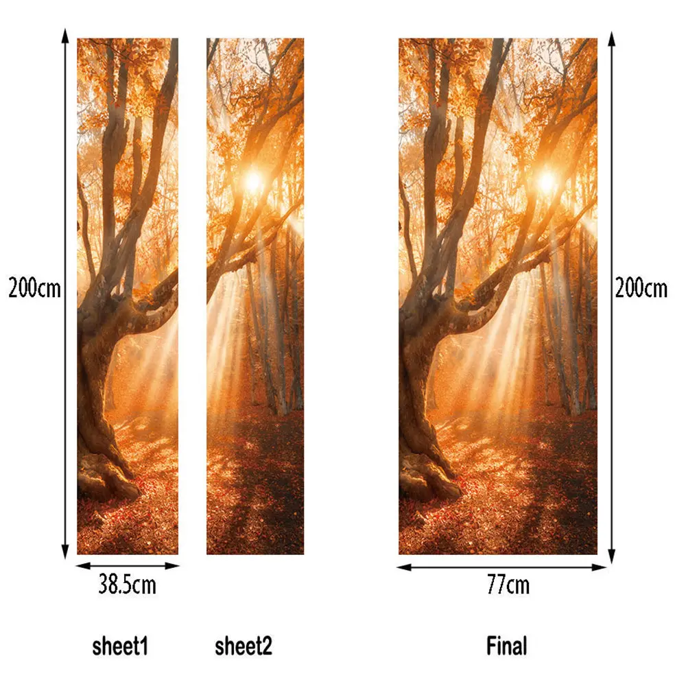 77x200cm 3D Sunlit Forest At Dusk Door Stickers Waterproof Wallpaper DIY Removable Murals Self-adhesive For Living Room Bedroom
77x200cm 3D Sunlit Forest At Dusk Door Stickers Waterproof Wallpaper DIY Removable Murals Self-adhesive For Living Room Bedroom