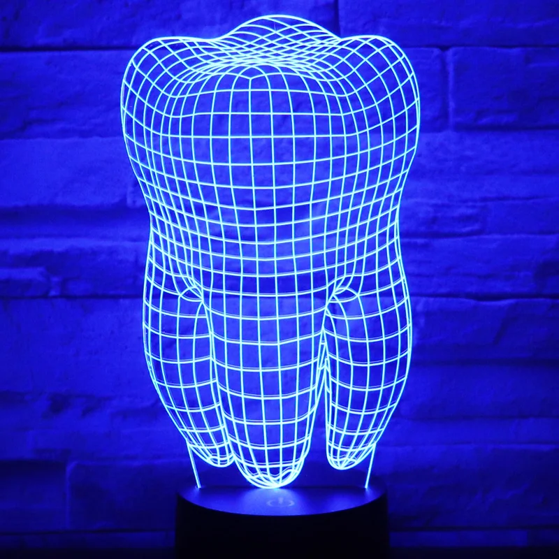3D LED Night Light Tooth with 7 Colors Light for Home Decoration Lamp Amazing Visualization Optical Illusion Awesome
3D LED Night Light Tooth with 7 Colors Light for Home Decoration Lamp Amazing Visualization Optical Illusion Awesome