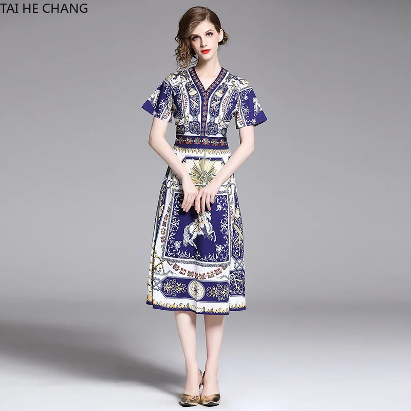 Women Dress Summer Spring Elegant Bodycon Vintage Party Runway Casual Print Short Sleeve Midi A-line Office Work Dresses
Women Dress Summer Spring Elegant Bodycon Vintage Party Runway Casual Print Short Sleeve Midi A-line Office Work Dresses